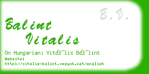 balint vitalis business card